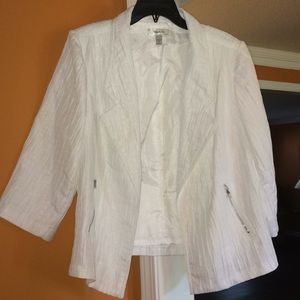 3/4 Sleeve White Dressbarn Jacket